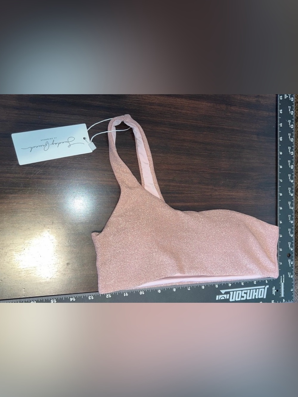 Sunday Brunch LA Pink Shimmer Bralette swim top